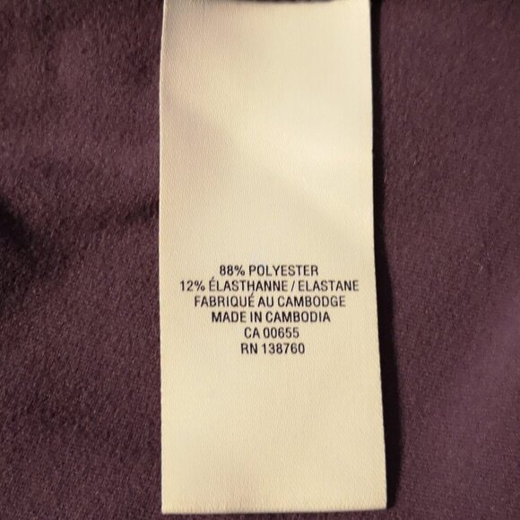 Hyba Ladies Long Sleeve Purple Mock Neck Exercise Top - Picture 4 of 6